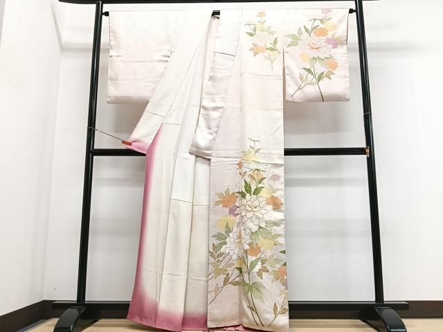 平和屋着物■訪問着　駒刺繍　枝花文　金彩　正絹　逸品　CABI6927xe