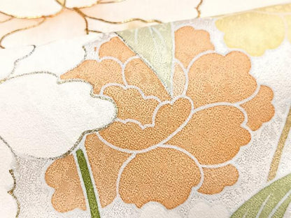 平和屋着物■訪問着　駒刺繍　枝花文　金彩　正絹　逸品　CABI6927xe