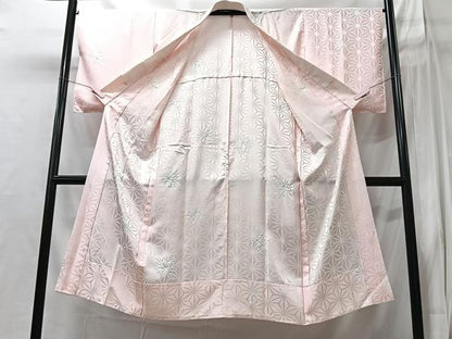 平和屋着物■長襦袢　無双仕立て　麻の葉地紋　半衿刺繍　洗える着物　CABI6929xe