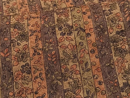 平和屋着物■上質な小紋　縞　草花文　正絹　逸品　CABI6935xe