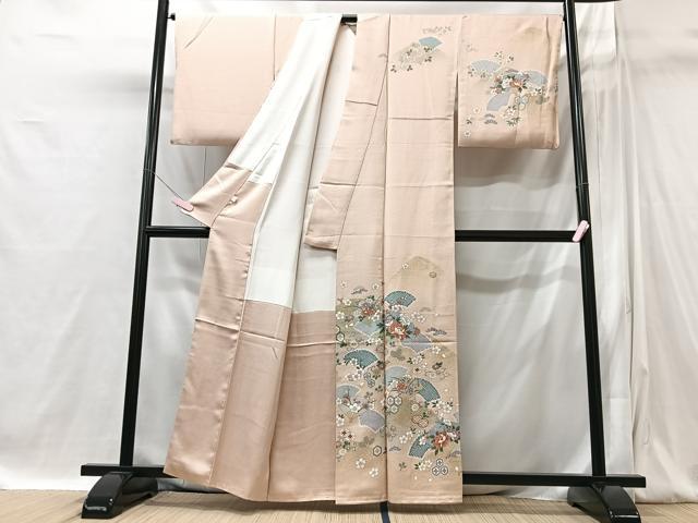 平和屋着物■訪問着　地紙花文　金彩　正絹　逸品　CABI6940xe