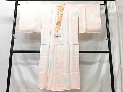 平和屋着物■長襦袢　無双仕立て　雲取り地紋　暈し染め　半衿刺繍　正絹　逸品　CABI6950xe
