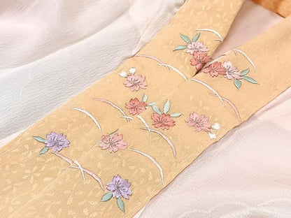 平和屋着物■長襦袢　無双仕立て　雲取り地紋　暈し染め　半衿刺繍　正絹　逸品　CABI6950xe