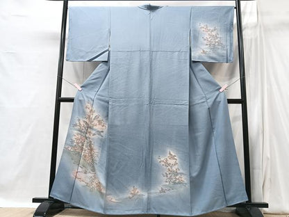 平和屋着物■訪問着　花鳥文　暈し染め　正絹　逸品　CABI6956xe