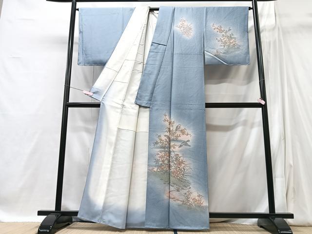 平和屋着物■訪問着　花鳥文　暈し染め　正絹　逸品　CABI6956xe