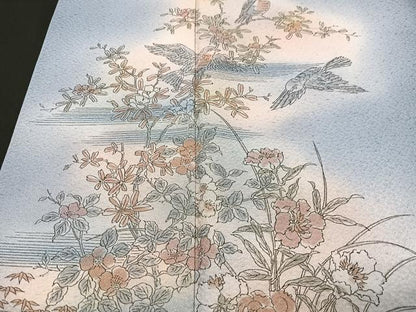 平和屋着物■訪問着　花鳥文　暈し染め　正絹　逸品　CABI6956xe