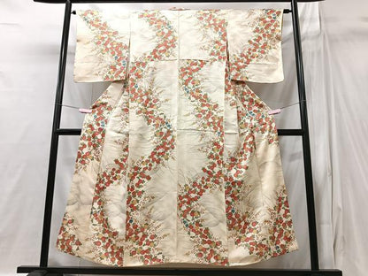 平和屋着物■上質な小紋　草花文　正絹　逸品　未使用　CABI6958xe