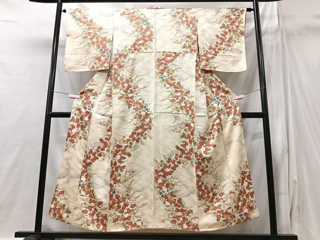 平和屋着物■上質な小紋　草花文　正絹　逸品　未使用　CABI6958xe