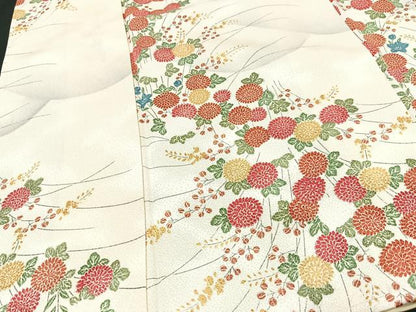 平和屋着物■上質な小紋　草花文　正絹　逸品　未使用　CABI6958xe