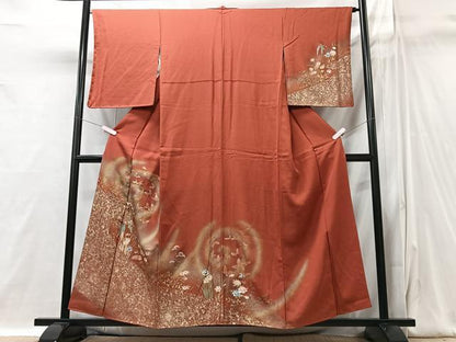平和屋着物■訪問着　花蝶文　暈し染め　金彩　正絹　逸品　CABI6961xe