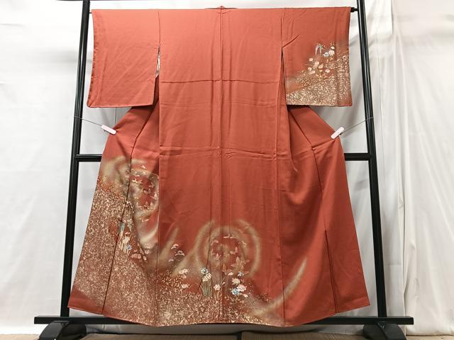 平和屋着物■訪問着　花蝶文　暈し染め　金彩　正絹　逸品　CABI6961xe