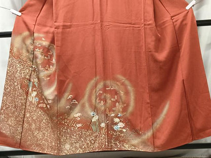 平和屋着物■訪問着　花蝶文　暈し染め　金彩　正絹　逸品　CABI6961xe