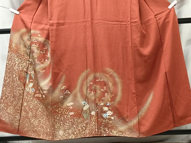 平和屋着物■訪問着　花蝶文　暈し染め　金彩　正絹　逸品　CABI6961xe