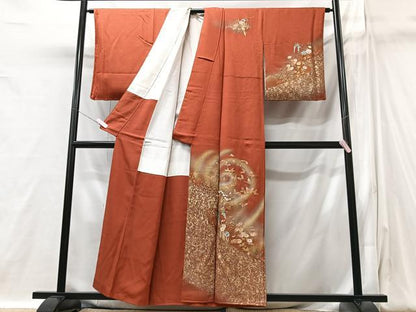 平和屋着物■訪問着　花蝶文　暈し染め　金彩　正絹　逸品　CABI6961xe
