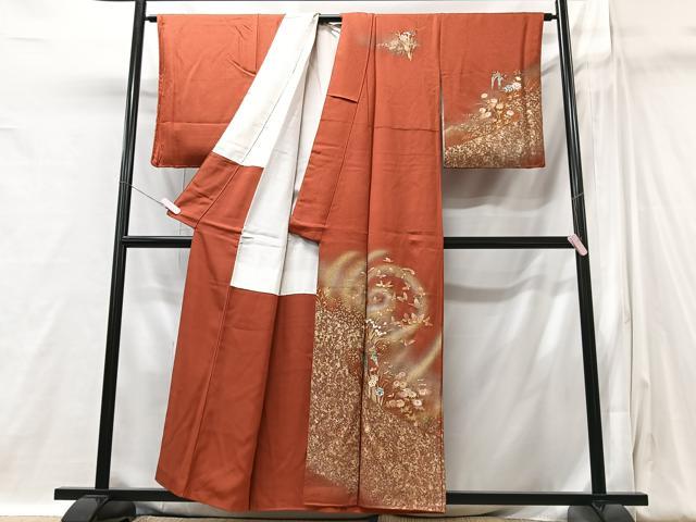 平和屋着物■訪問着　花蝶文　暈し染め　金彩　正絹　逸品　CABI6961xe