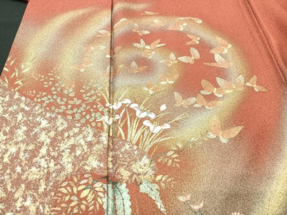 平和屋着物■訪問着　花蝶文　暈し染め　金彩　正絹　逸品　CABI6961xe