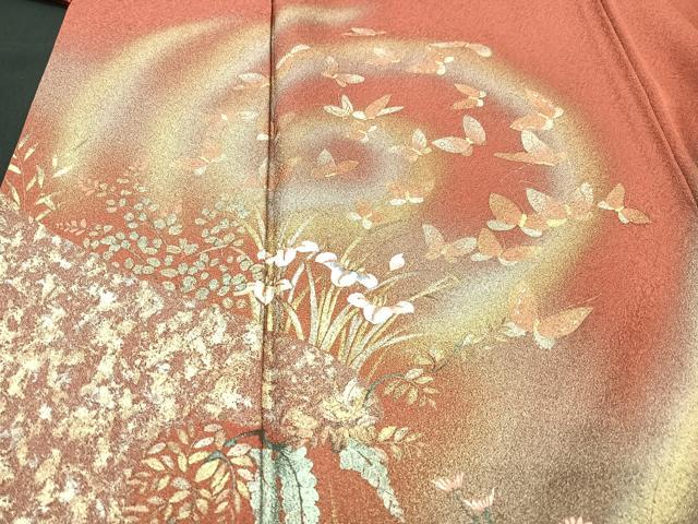 平和屋着物■訪問着　花蝶文　暈し染め　金彩　正絹　逸品　CABI6961xe