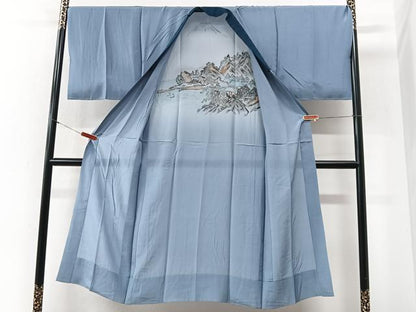平和屋着物■男性　長襦袢　無双仕立て　作家物　遠山風景文　暈し染め　正絹　逸品　CABI6973xe