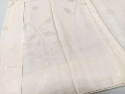 平和屋着物■長襦袢　無双仕立て　草花地紋　正絹　逸品　CABI6976xe