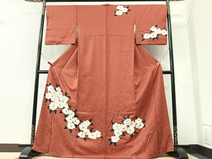 平和屋着物■訪問着　椿　正絹　逸品　CABI6978xe