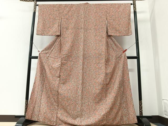 平和屋着物■小紋　枝葉文　洗える着物　CABI6981xe
