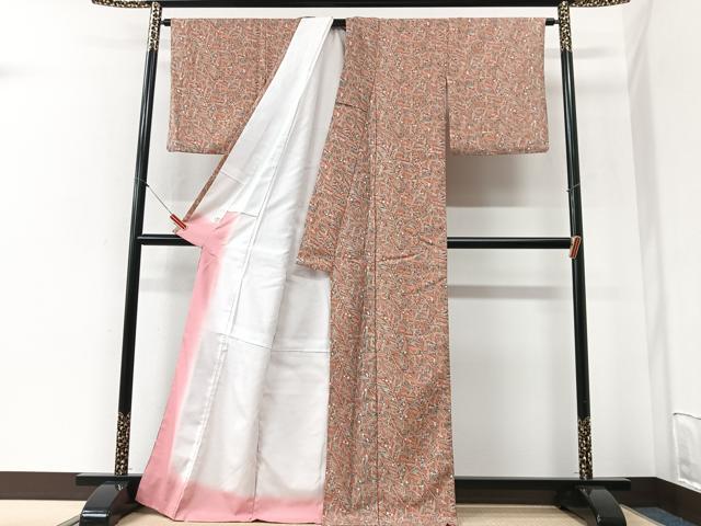 平和屋着物■小紋　枝葉文　洗える着物　CABI6981xe