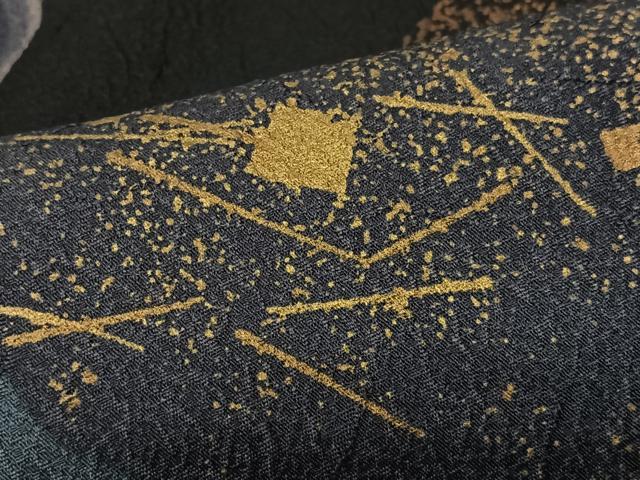平和屋着物■小紋　箔散らし花鳥文　金彩　洗える着物　CABI6983xe