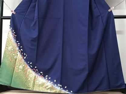 平和屋着物■訪問着　舞桜文　暈し染め　金彩　洗える着物　CABI6985xe