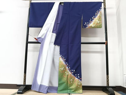 平和屋着物■訪問着　舞桜文　暈し染め　金彩　洗える着物　CABI6985xe