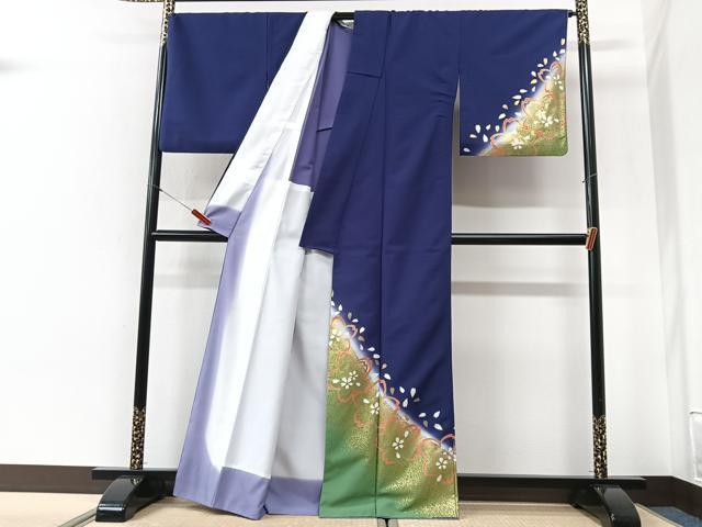 平和屋着物■訪問着　舞桜文　暈し染め　金彩　洗える着物　CABI6985xe