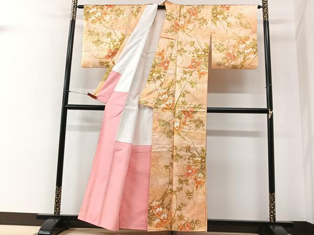 平和屋着物■小紋　枝花文　暈し染め　洗える着物　CABI6987xe