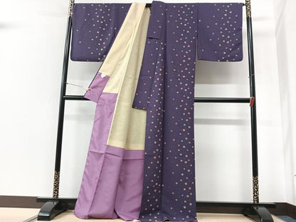 平和屋着物■小紋　七宝花文　洗える着物　CABI6988xe
