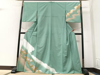 平和屋着物■訪問着　流水文　金彩　洗える着物　CABI6994xe