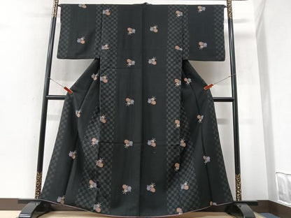 平和屋着物■小紋　舞花文　洗える着物　CABI6997xe