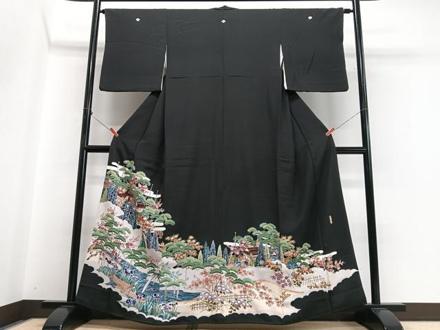 平和屋着物■豪華黒留袖　作家物　風景文　正絹　逸品　CABI7007xe