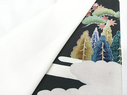 平和屋着物■豪華黒留袖　作家物　風景文　正絹　逸品　CABI7007xe