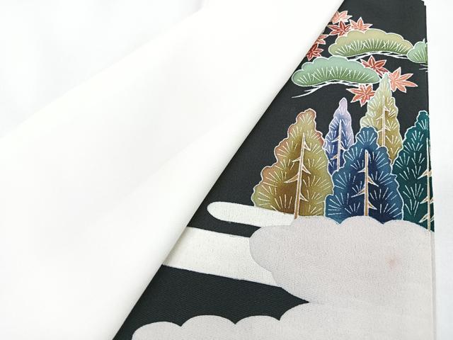 平和屋着物■豪華黒留袖　作家物　風景文　正絹　逸品　CABI7007xe