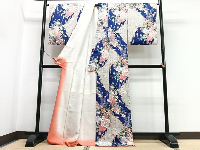 平和屋着物■上質な小紋　流水草花文　金彩　やまと誂製　正絹　逸品　CABI7010xe