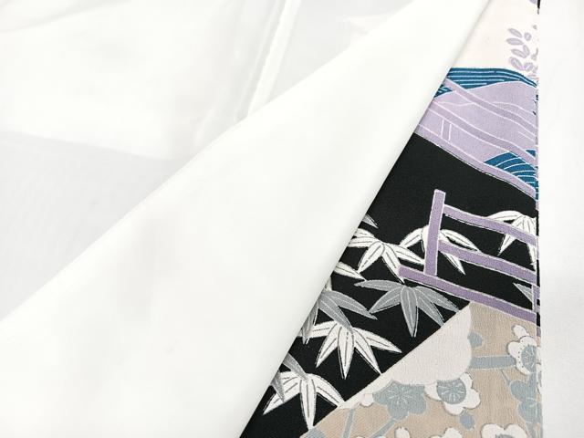 平和屋着物■豪華黒留袖　渡り橋花車文　正絹　逸品　CABI7013xe