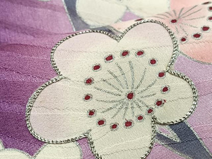 平和屋着物■豪華振袖　駒刺繍　枝梅文　暈し染め　銀彩　正絹　逸品　CABI7017xe