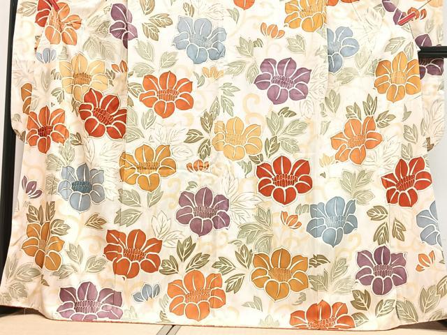 平和屋着物■豪華振袖　駒刺繍　花唐草文　金彩　正絹　逸品　CABI7030xe