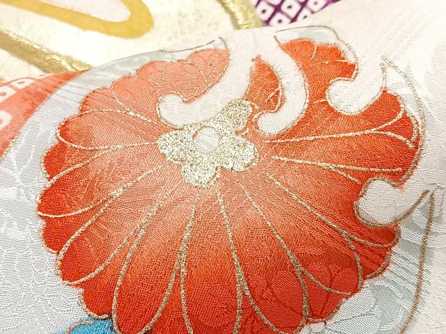 平和屋着物■豪華振袖　駒刺繍　立波花文　金彩　正絹　逸品　CABI7038xe