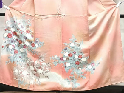 平和屋着物■訪問着　枝花文　暈し染め　金彩　正絹　逸品　CABI7043xe