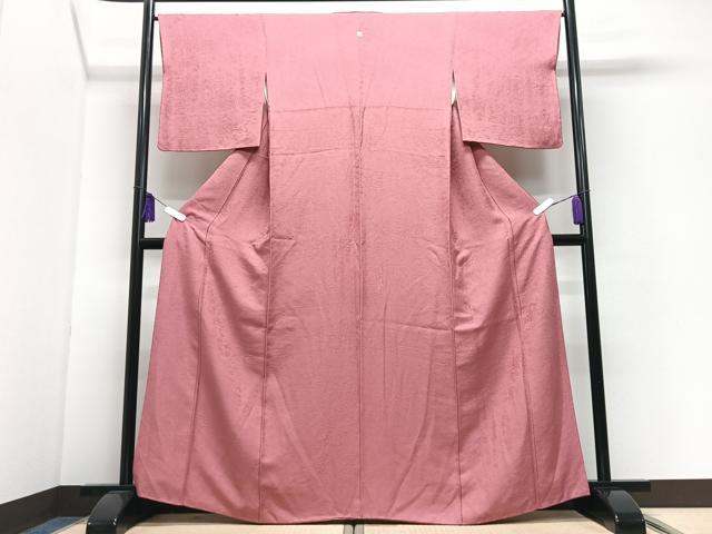 平和屋着物■上質な色無地　草花地紋　薄紅色　正絹　逸品　CABI7045xe