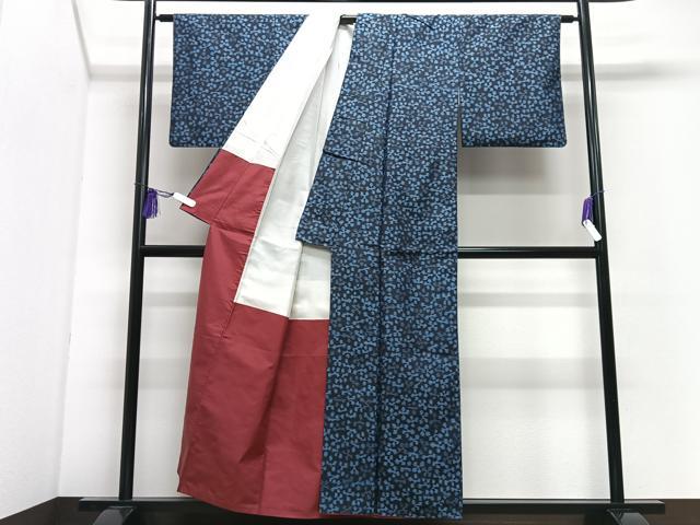 平和屋着物■上質な紬　幾何学文様　正絹　逸品　CABI7050xe