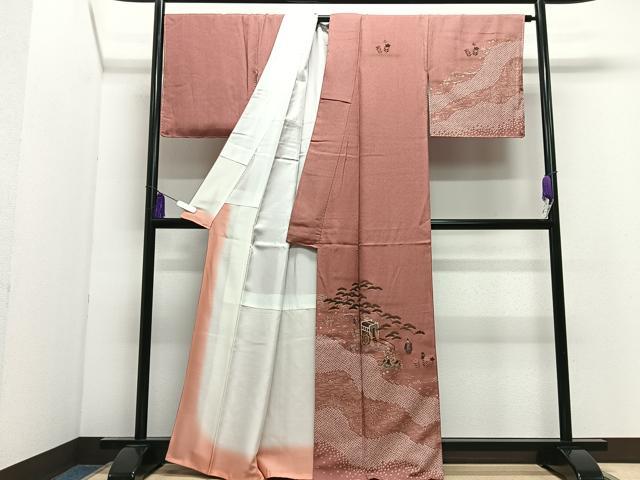 平和屋着物■訪問着　風景文　金彩　正絹　逸品　未使用　CABI7051xe