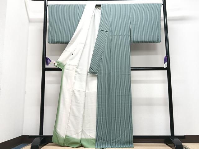 平和屋着物■上質な小紋　縞　正絹　逸品　CABI7052xe