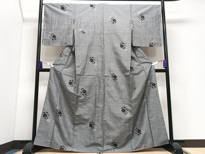 平和屋着物■上質な紬　草木染　風鈴花山　証紙付き　正絹　逸品　未使用　CABI7056xe
