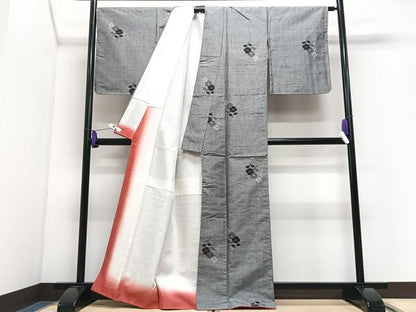 平和屋着物■上質な紬　草木染　風鈴花山　証紙付き　正絹　逸品　未使用　CABI7056xe