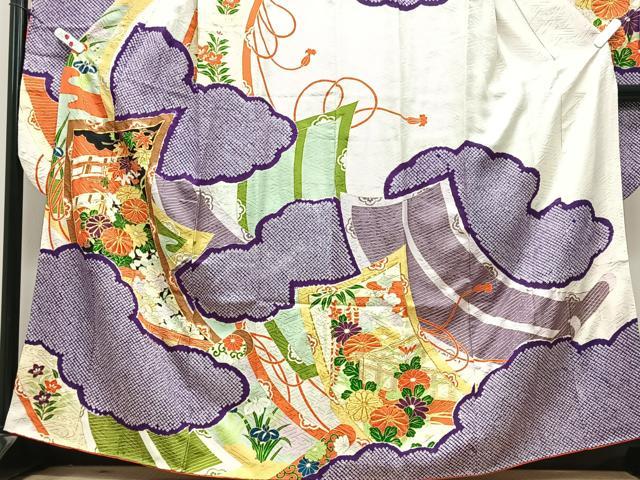平和屋着物■豪華振袖　駒刺繍　絞り　雲取り風景文　金彩　今野屋扱い　正絹　逸品　CABI7060xe